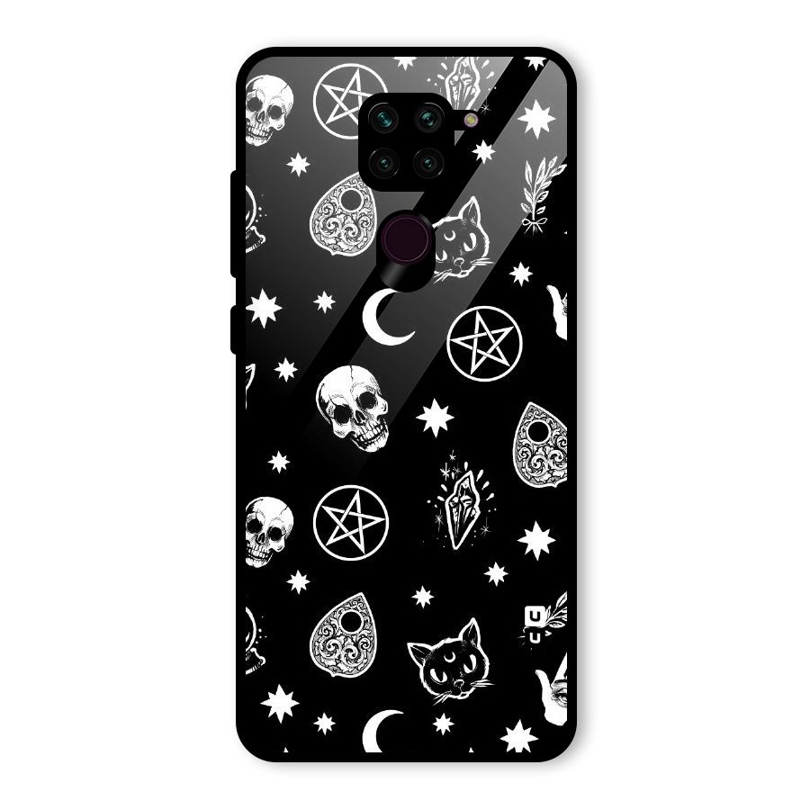 Skull Moon Design Glass Back Case for Redmi Note 9