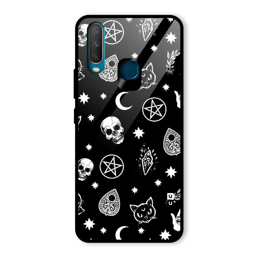 Skull Moon Design Glass Back Case for Vivo U10