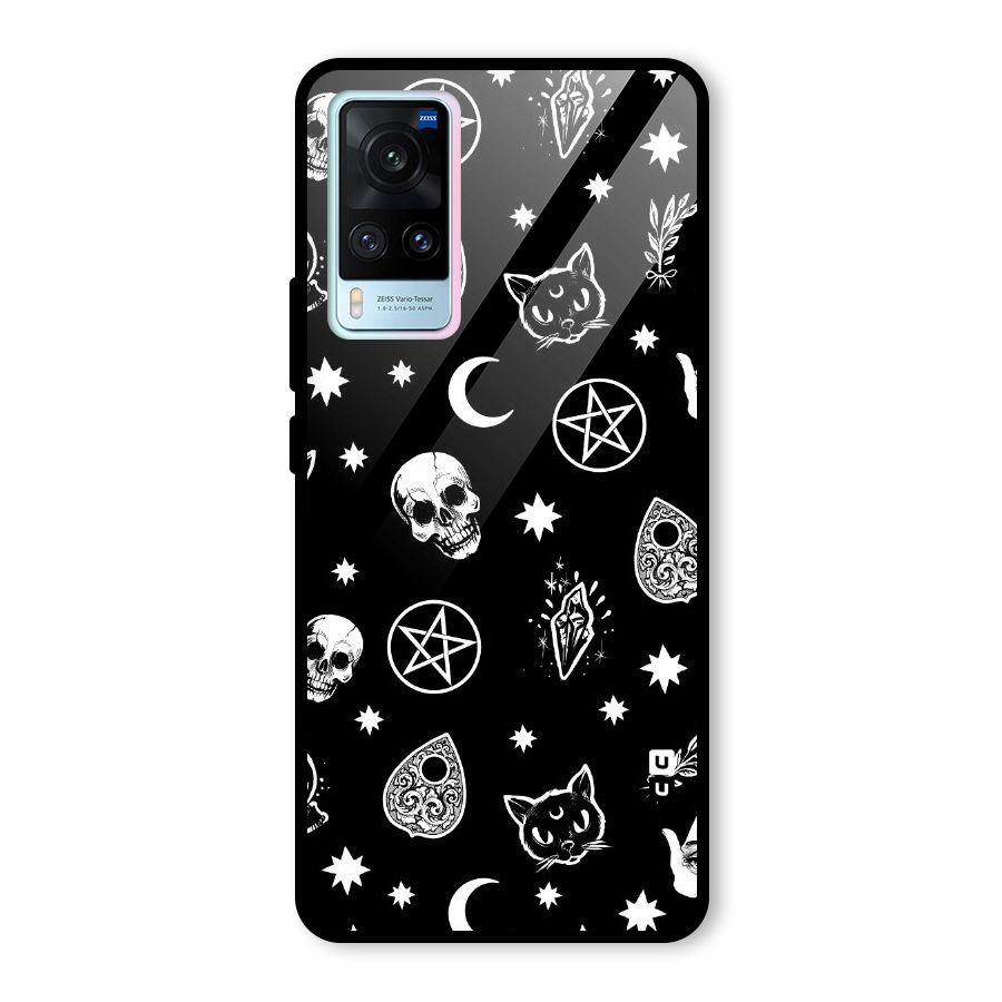 Skull Moon Design Glass Back Case for Vivo X60