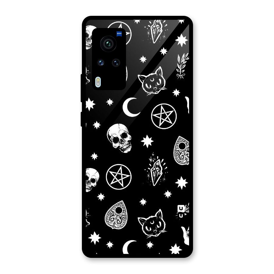 Skull Moon Design Glass Back Case for Vivo X60 Pro