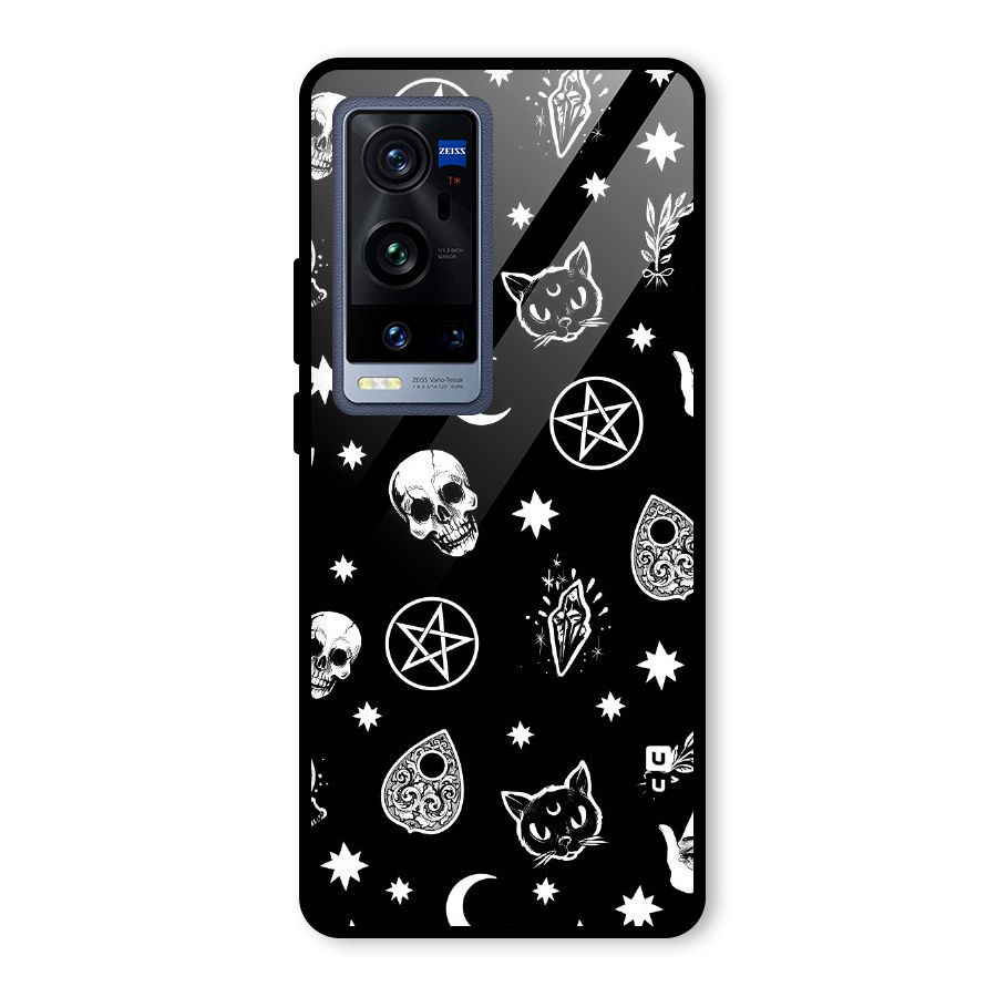 Skull Moon Design Glass Back Case for Vivo X60 Pro Plus