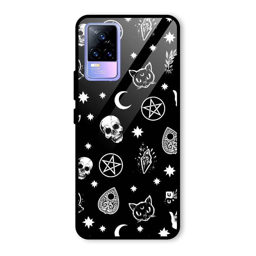 Skull Moon Design Glass Back Case for Vivo Y73