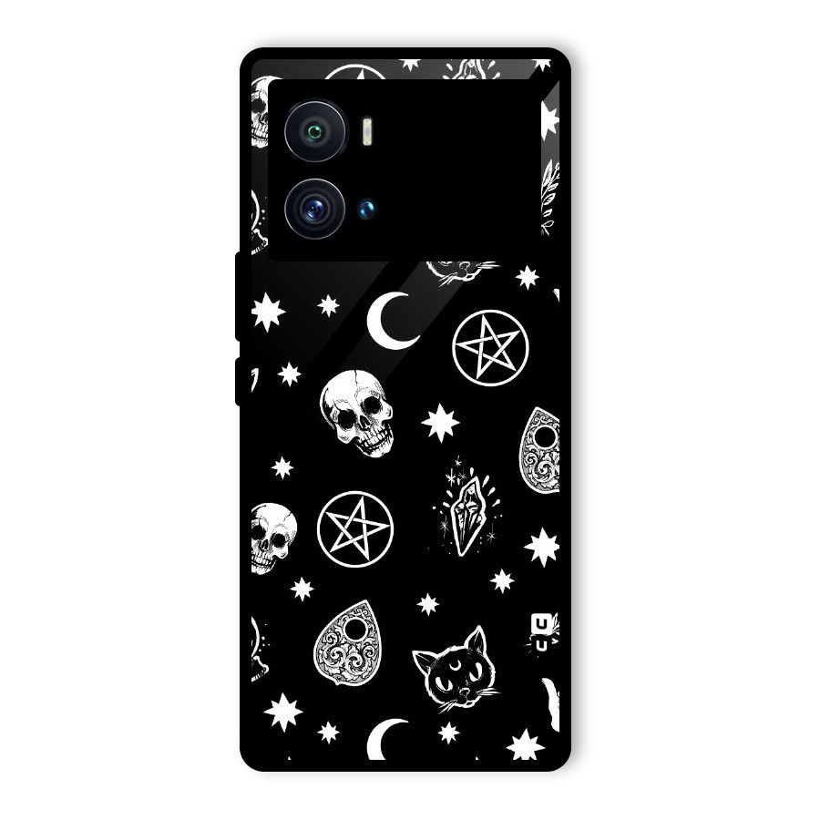Skull Moon Design Glass Back Case for Vivo iQOO 9 Pro
