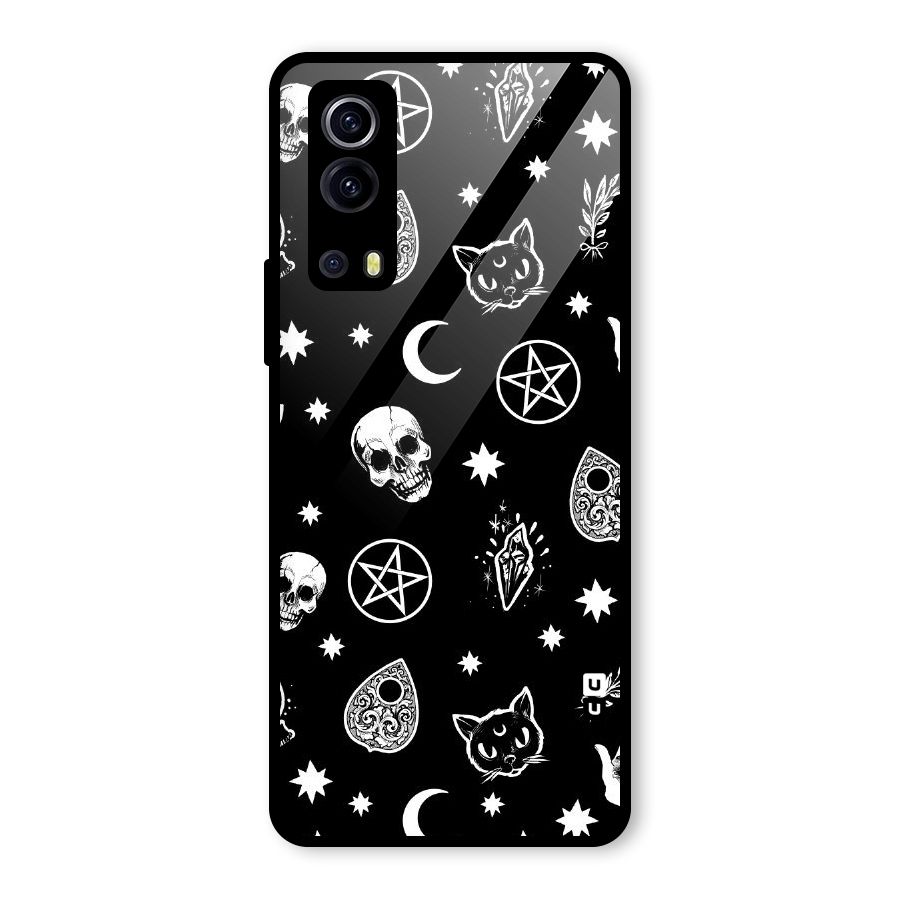 Skull Moon Design Glass Back Case for Vivo iQOO Z3