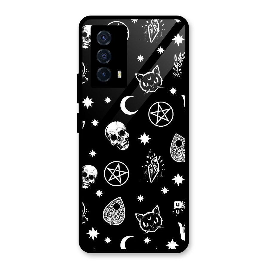 Skull Moon Design Glass Back Case for Vivo iQOO Z5