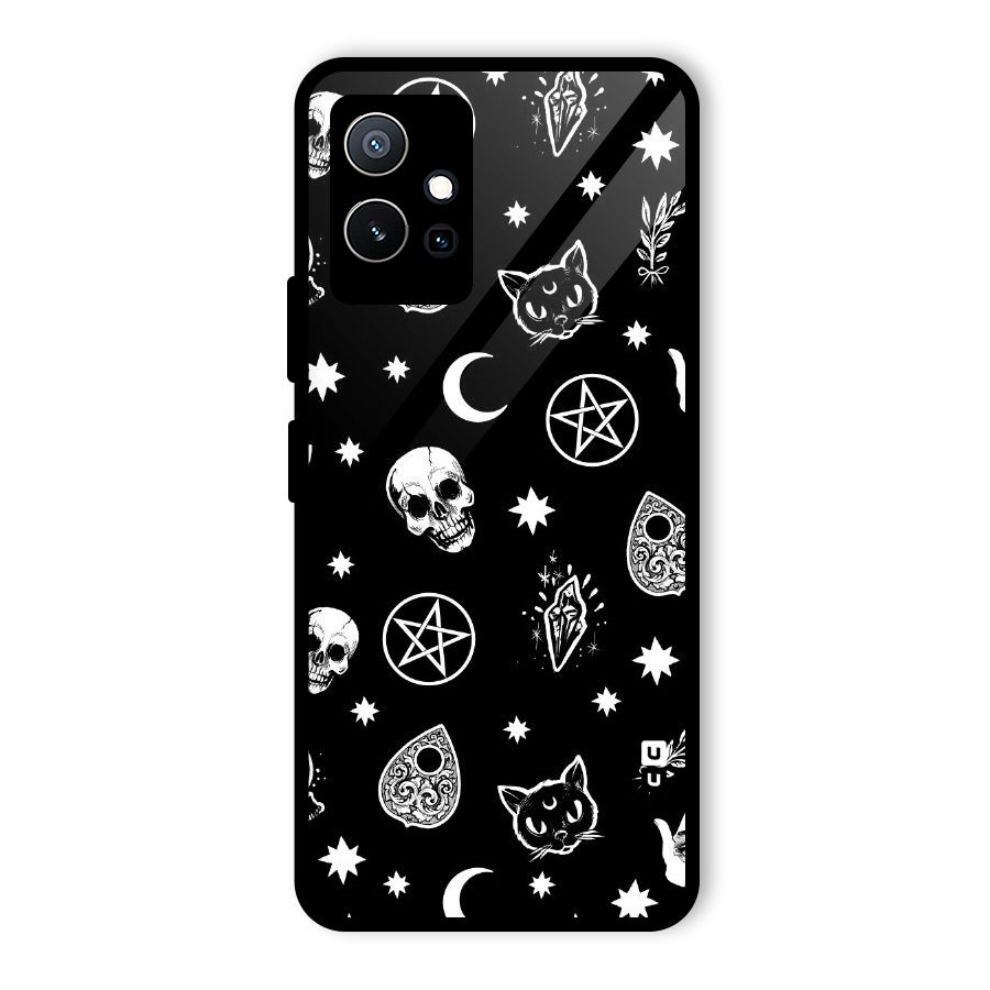 Skull Moon Design Glass Back Case for Vivo iQOO Z6