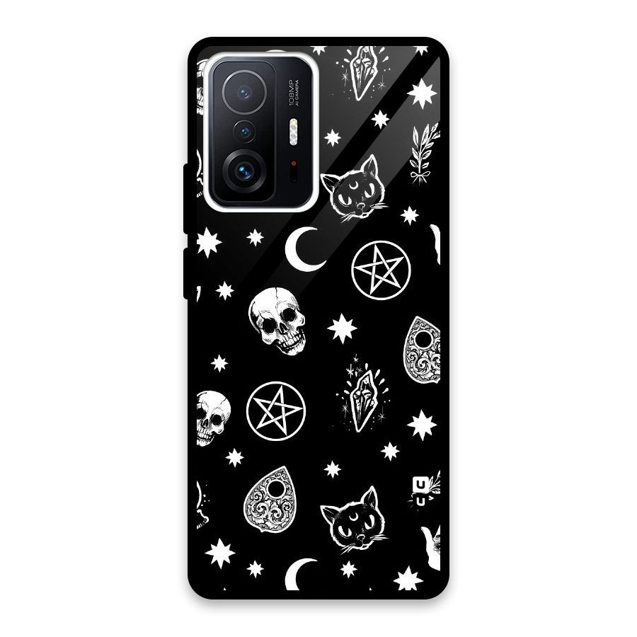 Skull Moon Design Glass Back Case for Xiaomi 11T Pro