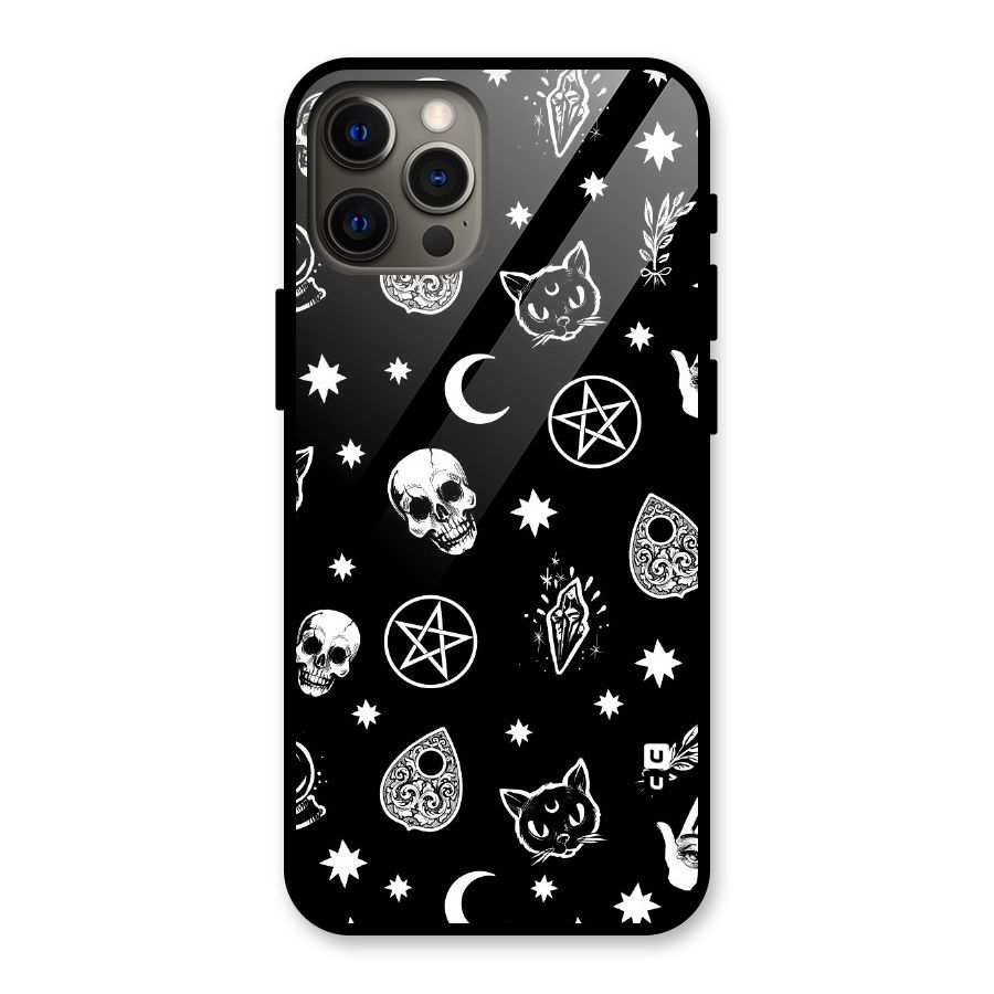 Skull Moon Design Glass Back Case for iPhone 12 Pro Max