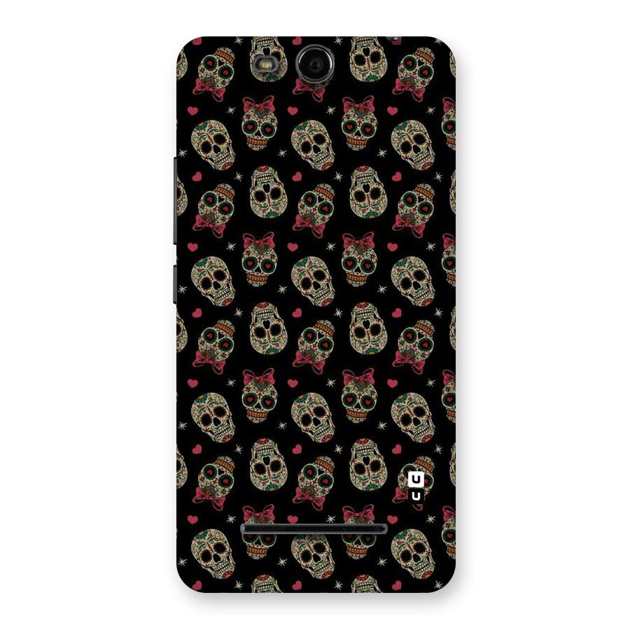 Skull Pattern Back Case for Micromax Canvas Juice 3 Q392