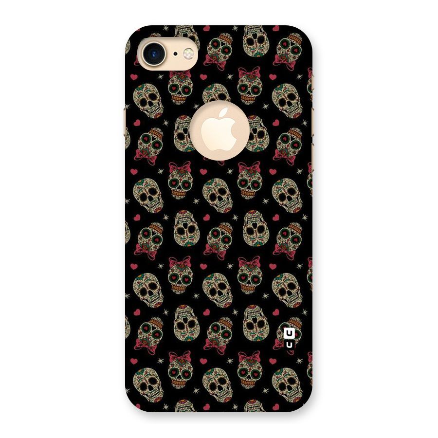 Skull Pattern Back Case for iPhone 7 Logo Cut