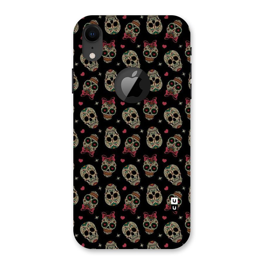 Skull Pattern Back Case for iPhone XR Logo Cut
