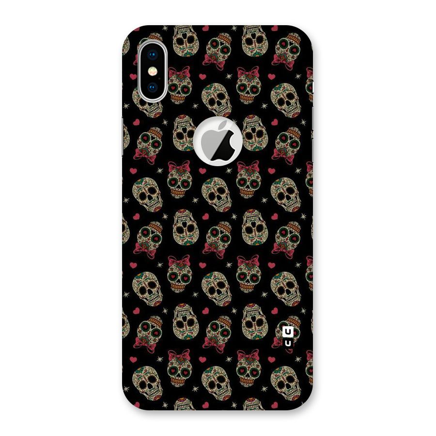 Skull Pattern Back Case for iPhone X Logo Cut