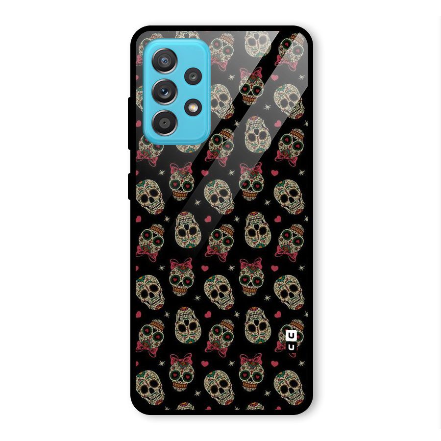 Skull Pattern Glass Back Case for Galaxy A52