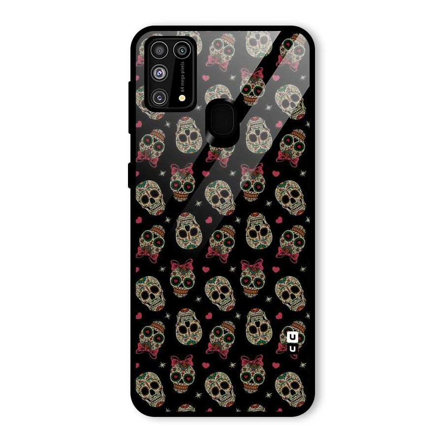 Skull Pattern Glass Back Case for Galaxy F41