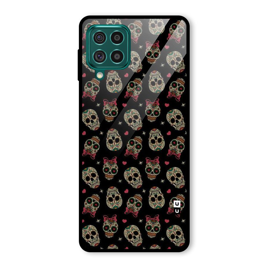 Skull Pattern Glass Back Case for Galaxy F62