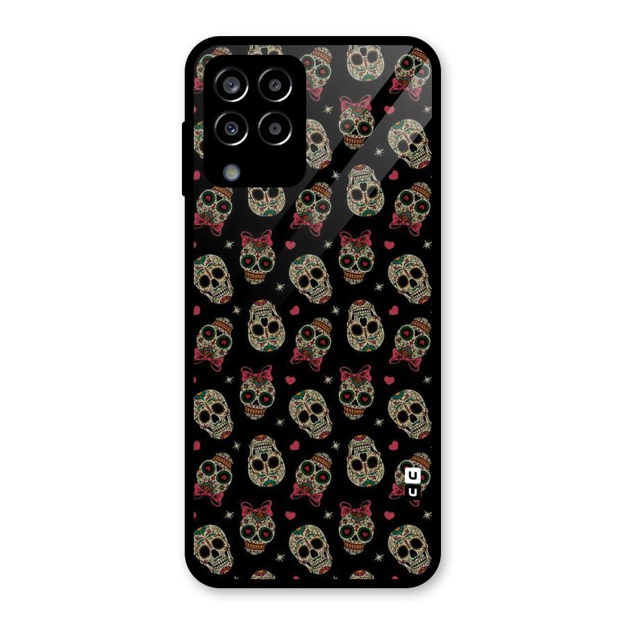 Skull Pattern Glass Back Case for Galaxy M33