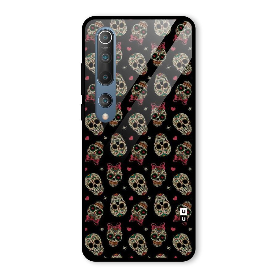 Skull Pattern Glass Back Case for Mi 10