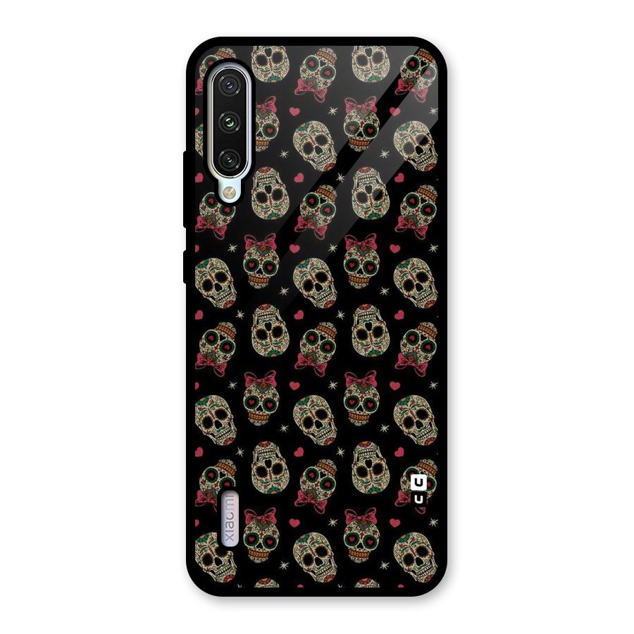 Skull Pattern Glass Back Case for Mi A3