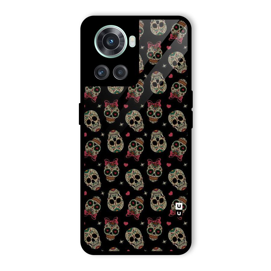 Skull Pattern Glass Back Case for OnePlus 10R