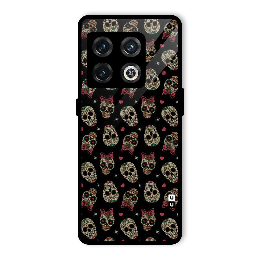 Skull Pattern Glass Back Case for OnePlus 10 Pro 5G
