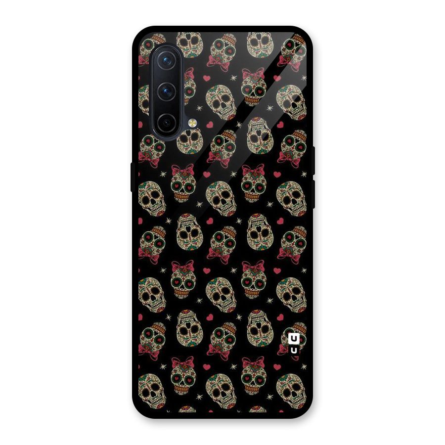 Skull Pattern Glass Back Case for OnePlus Nord CE 5G