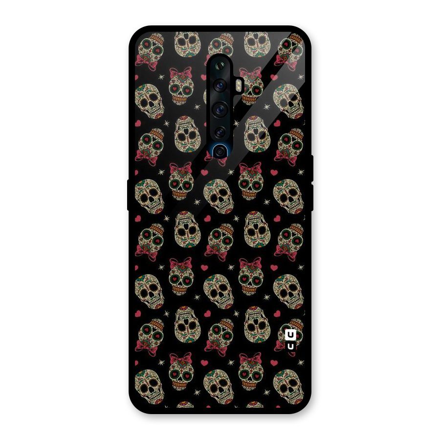 Skull Pattern Glass Back Case for Oppo Reno2 F
