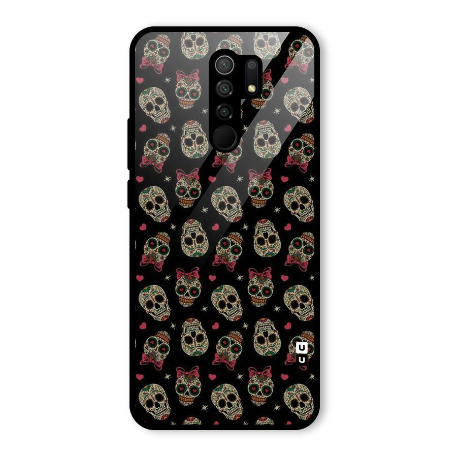 Skull Pattern Glass Back Case for Poco M2