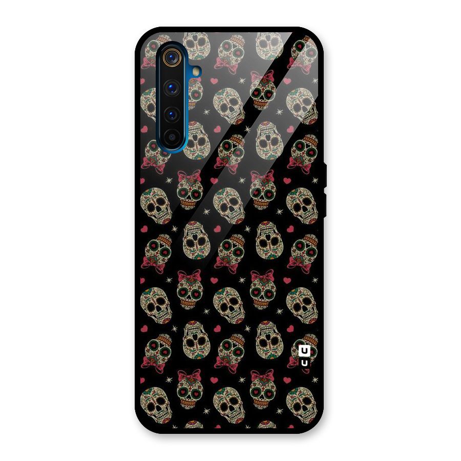 Skull Pattern Glass Back Case for Realme 6 Pro