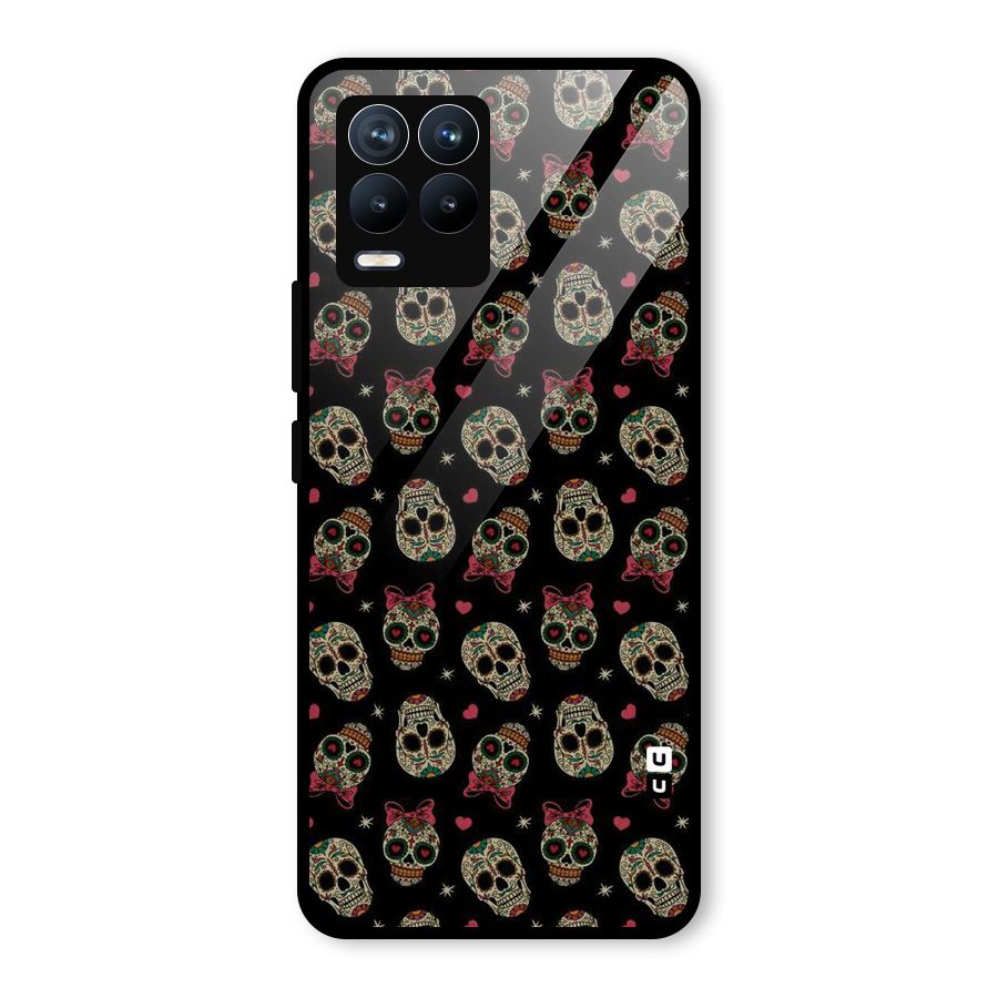 Skull Pattern Glass Back Case for Realme 8 Pro