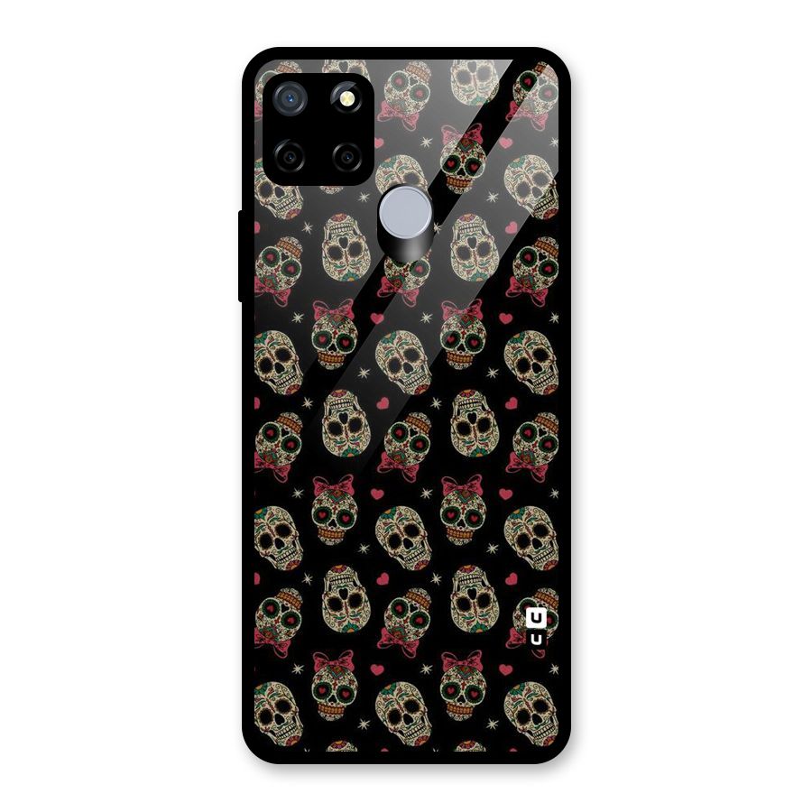 Skull Pattern Glass Back Case for Realme C12