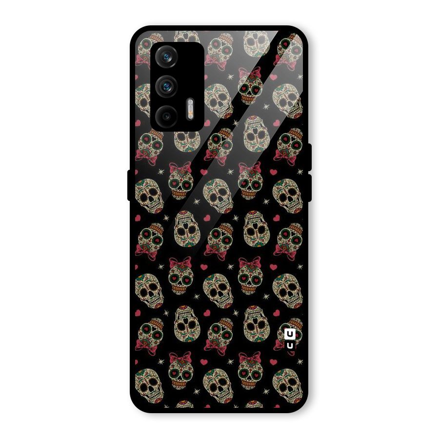 Skull Pattern Glass Back Case for Realme GT 5G