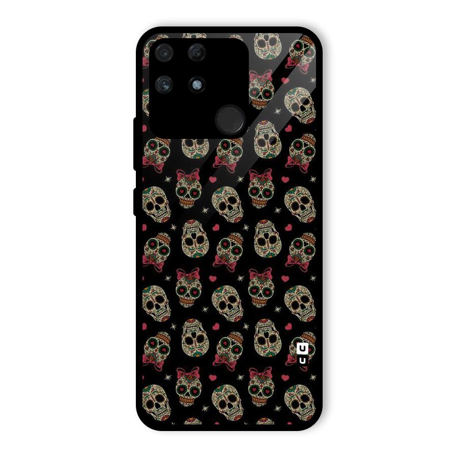 Skull Pattern Glass Back Case for Realme Narzo 50A