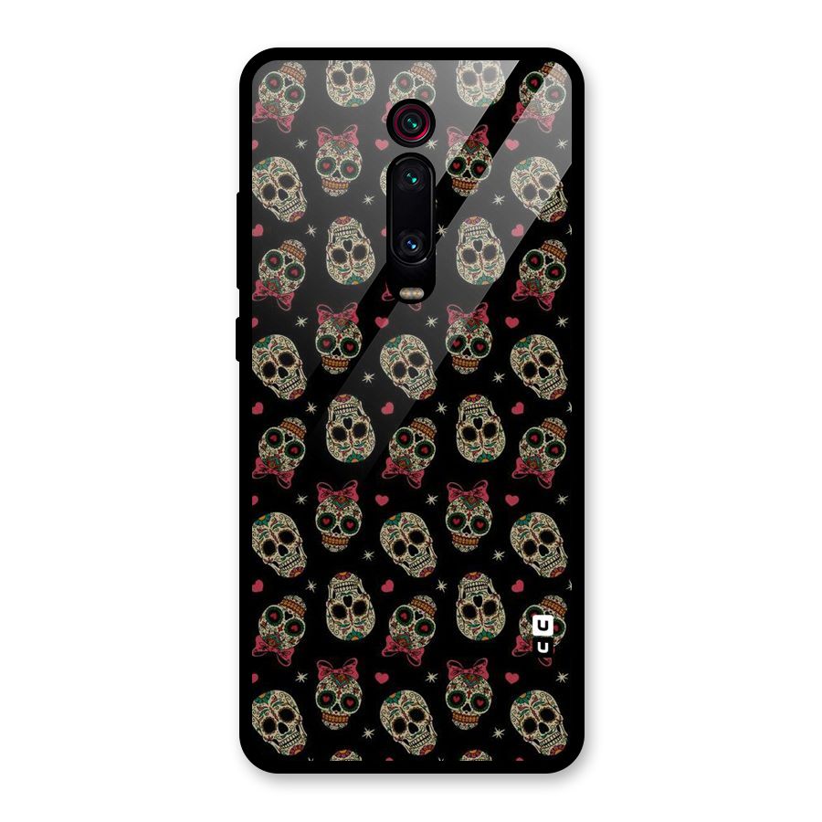 Skull Pattern Glass Back Case for Redmi K20 Pro
