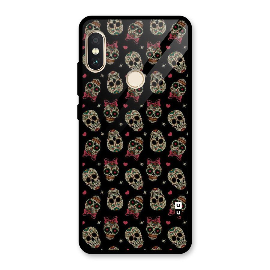 Skull Pattern Glass Back Case for Redmi Note 5 Pro