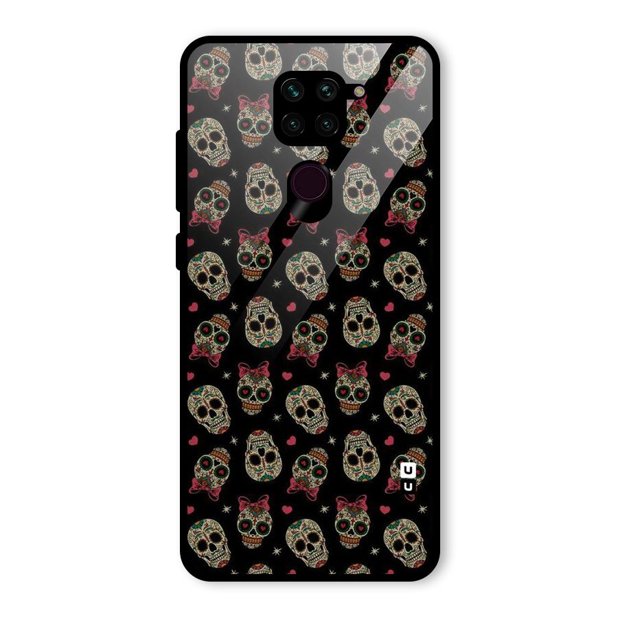 Skull Pattern Glass Back Case for Redmi Note 9