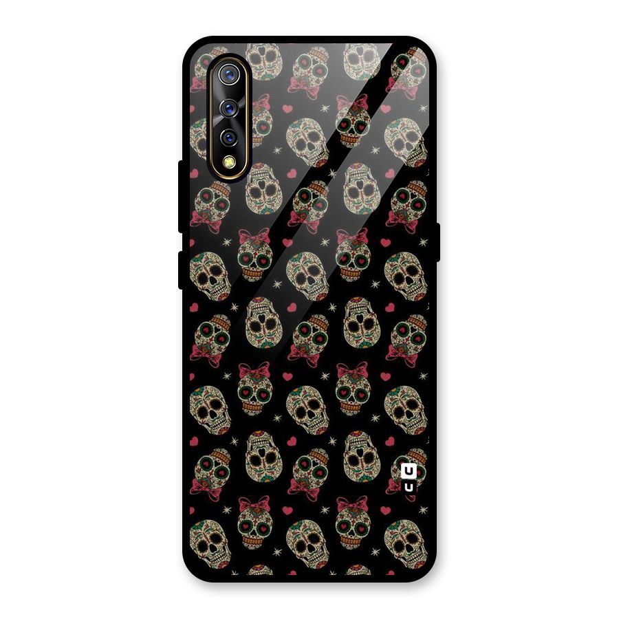 Skull Pattern Glass Back Case for Vivo S1