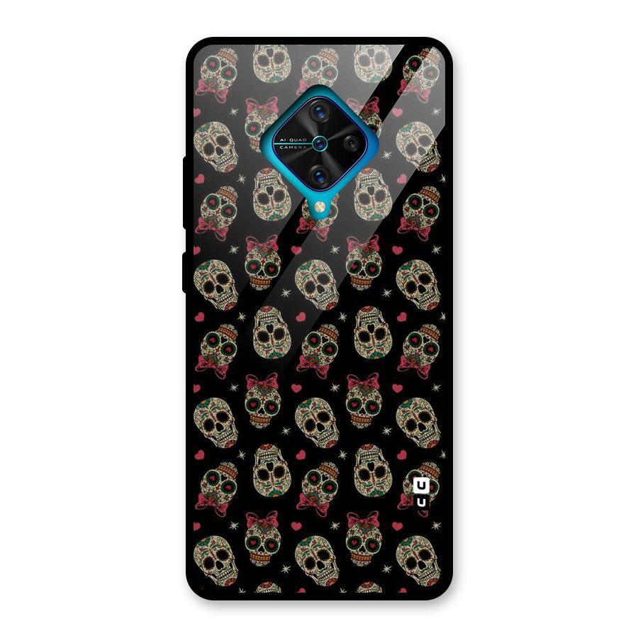 Skull Pattern Glass Back Case for Vivo S1 Pro