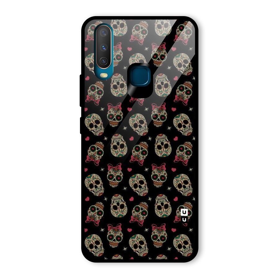 Skull Pattern Glass Back Case for Vivo U10