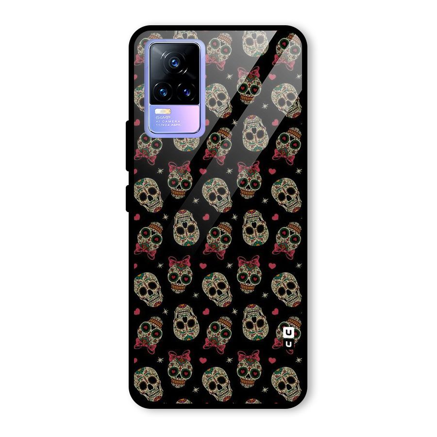 Skull Pattern Glass Back Case for Vivo Y73