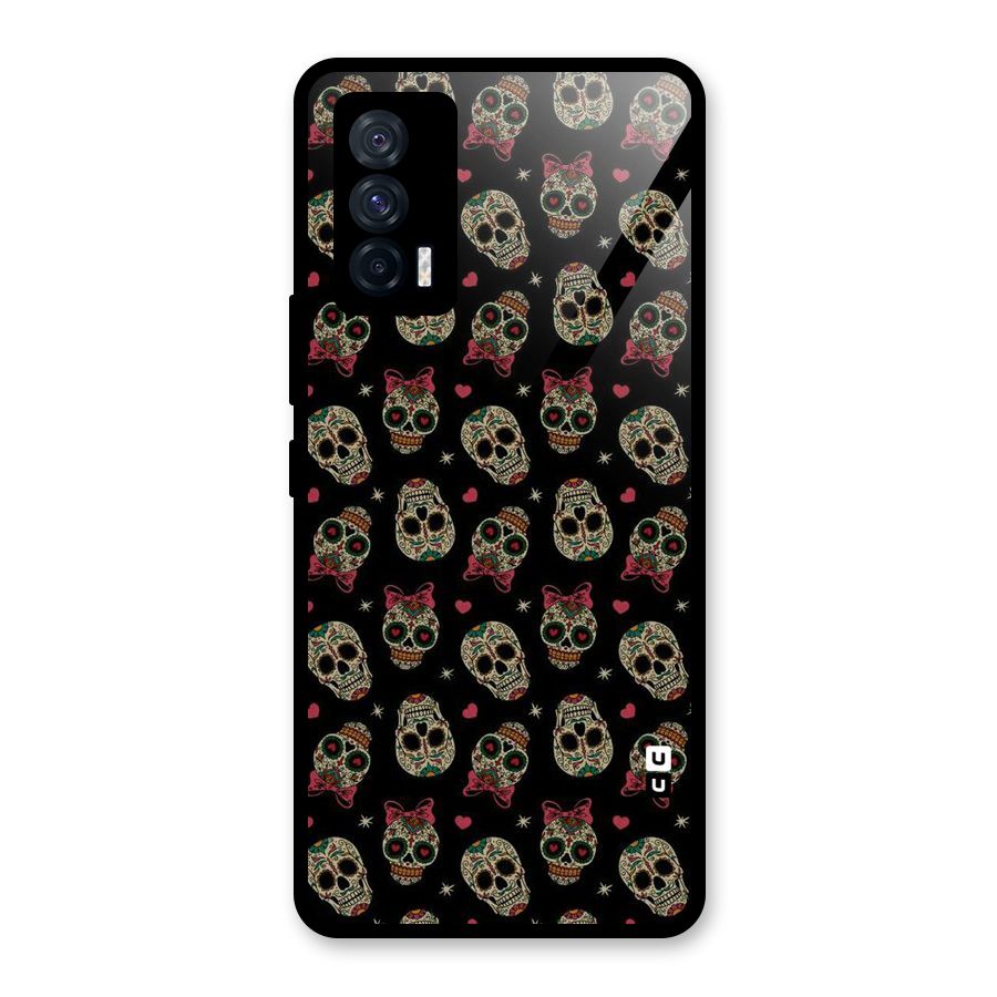 Skull Pattern Glass Back Case for Vivo iQOO 7 5G