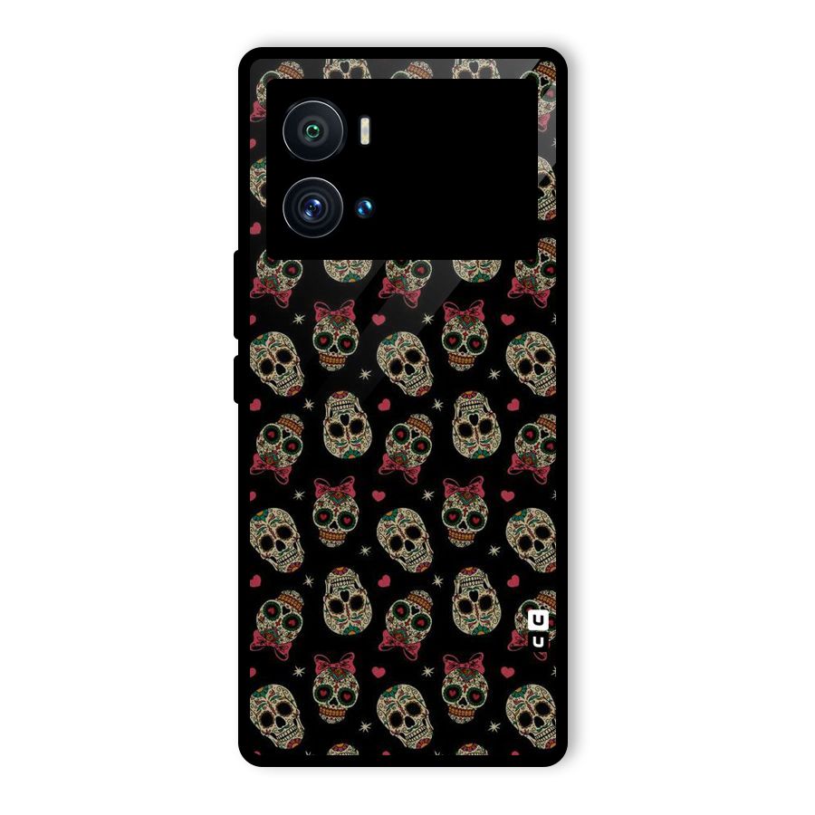 Skull Pattern Glass Back Case for Vivo iQOO 9 Pro