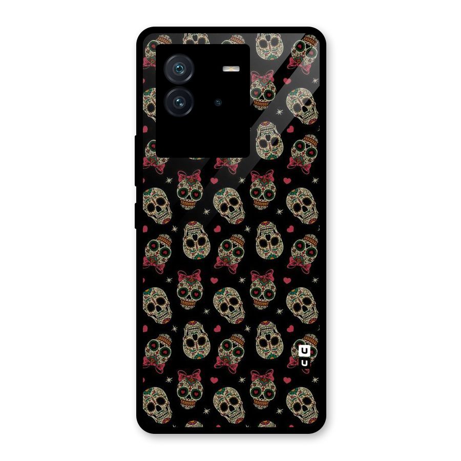 Skull Pattern Glass Back Case for Vivo iQOO Neo 6 5G