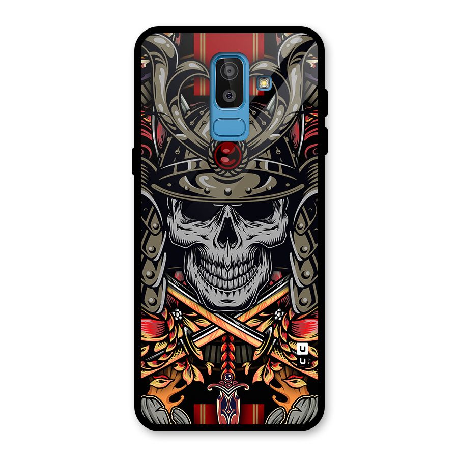 Skull Swords Snakes Glass Back Case for Galaxy J8