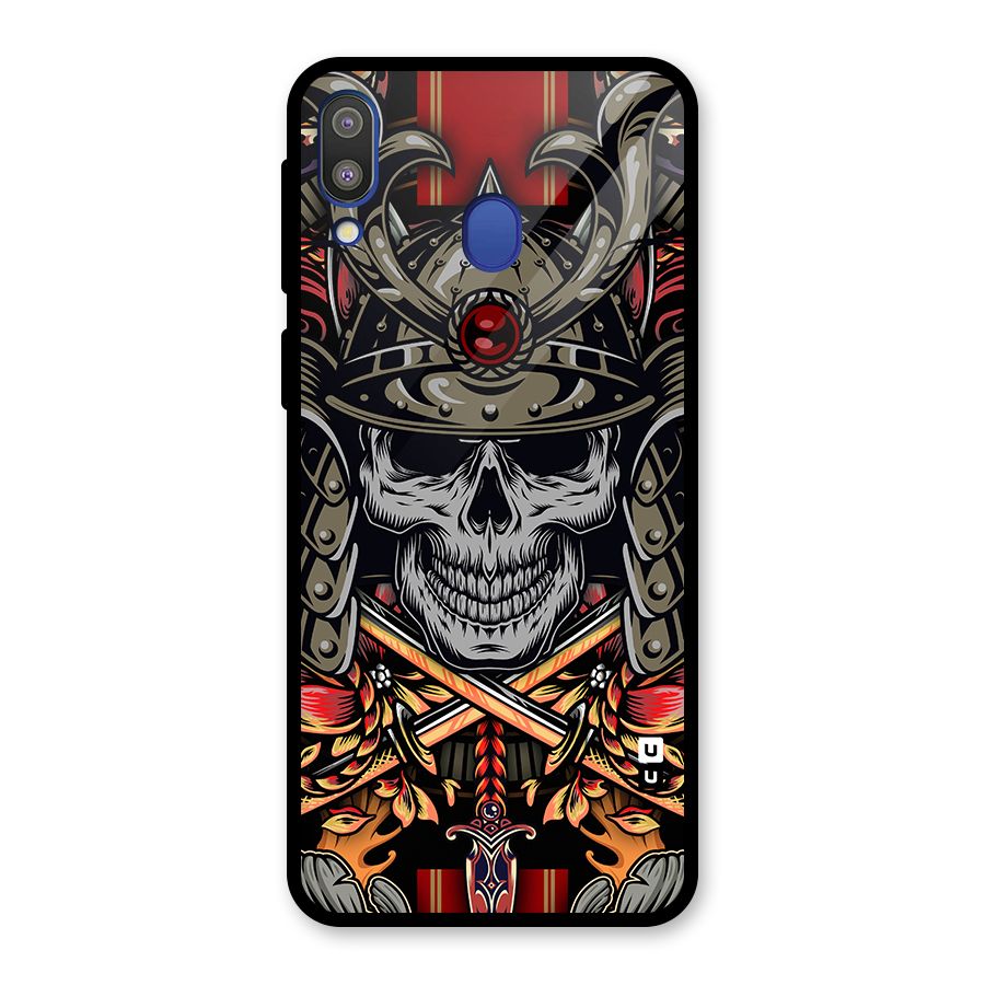 Skull Swords Snakes Glass Back Case for Galaxy M20