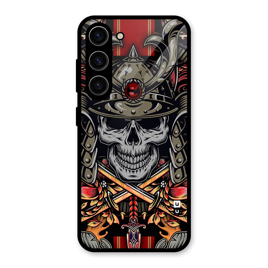 Skull Swords Snakes Glass Back Case for Galaxy S23
