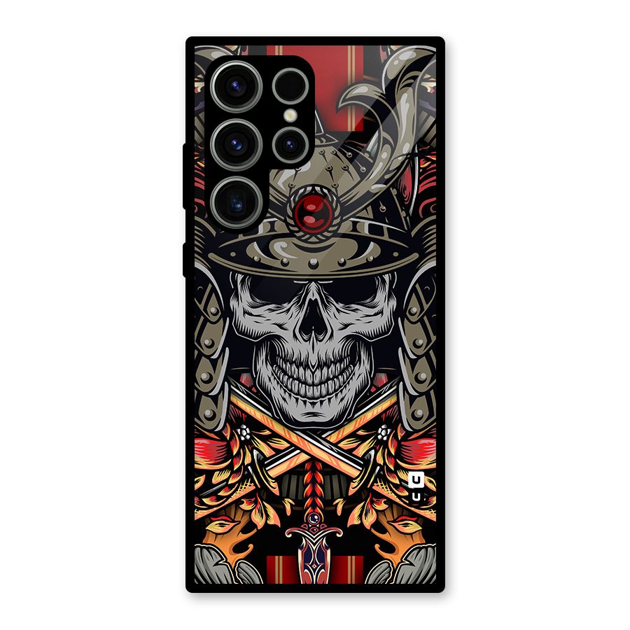 Skull Swords Snakes Glass Back Case for Galaxy S23 Ultra