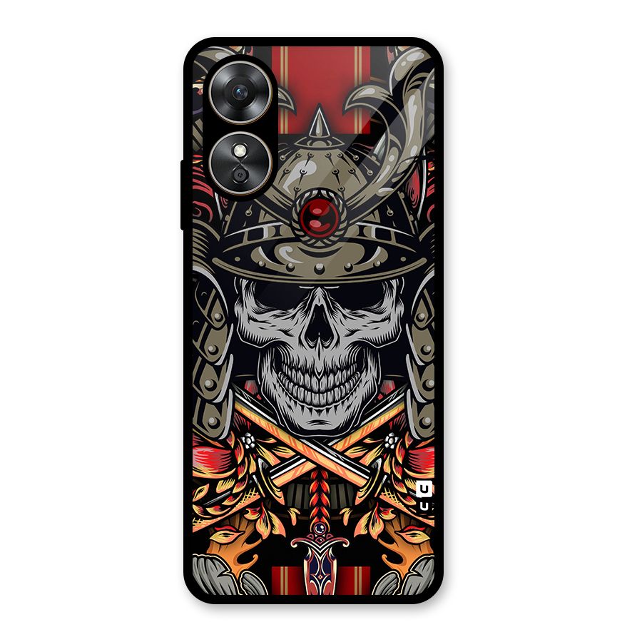 Skull Swords Snakes Glass Back Case for Oppo A17