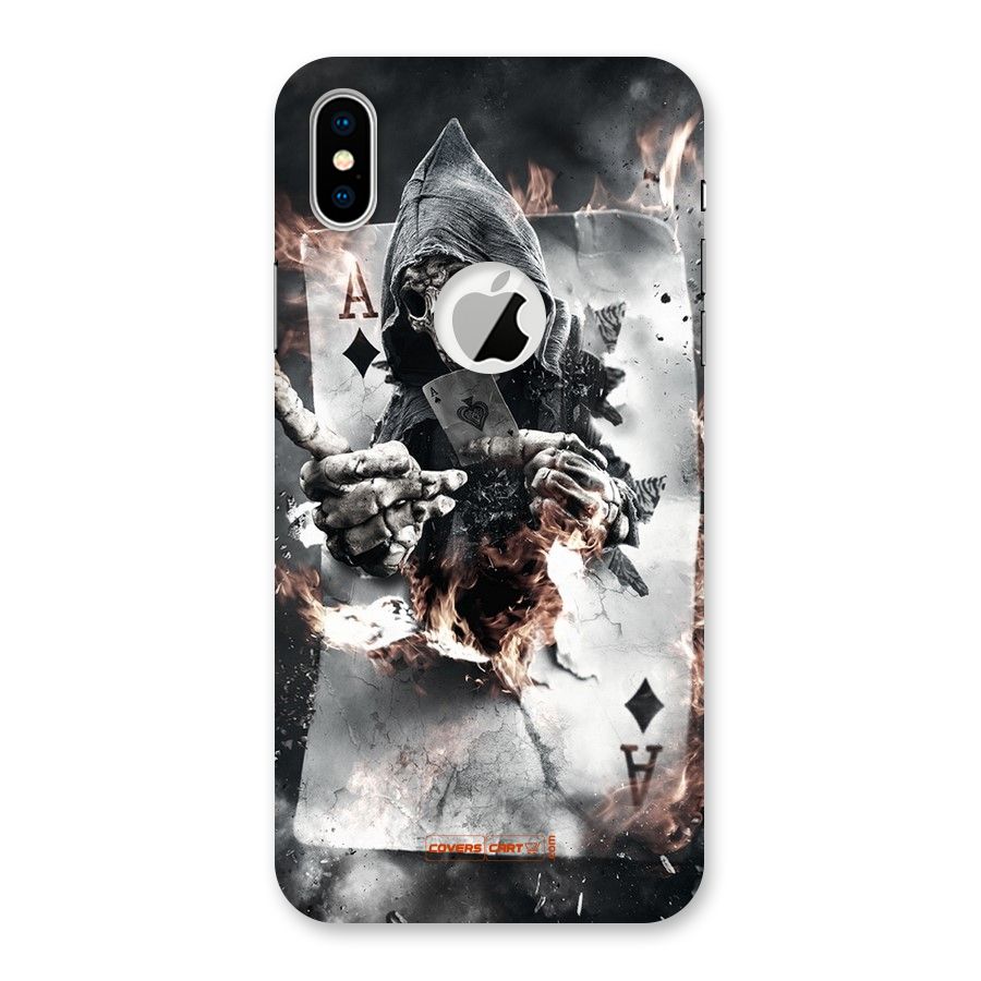 Skull with an Ace Back Case for iPhone XS Logo Cut