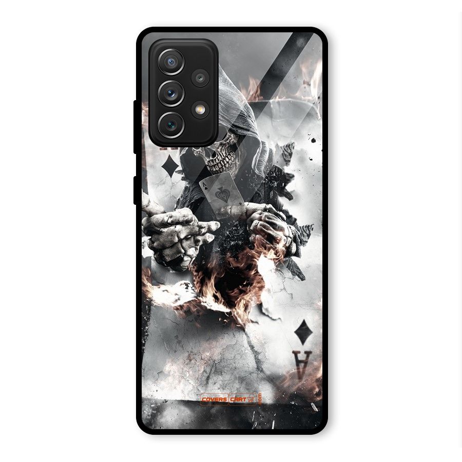 Skull with an Ace Glass Back Case for Galaxy A72