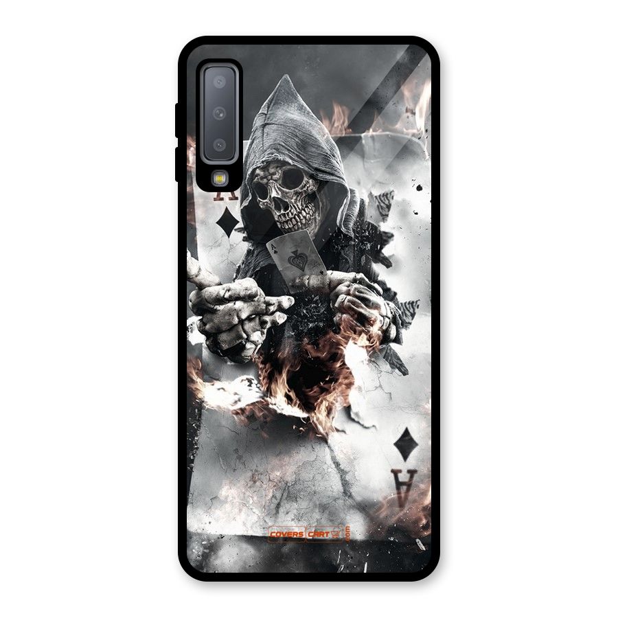 Skull with an Ace Glass Back Case for Galaxy A7 (2018)